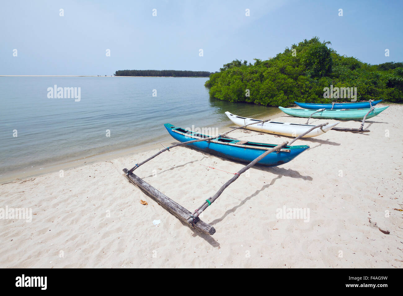 Traditionellen Einbaum in Batticaloa, Sri Lanka Stockfoto