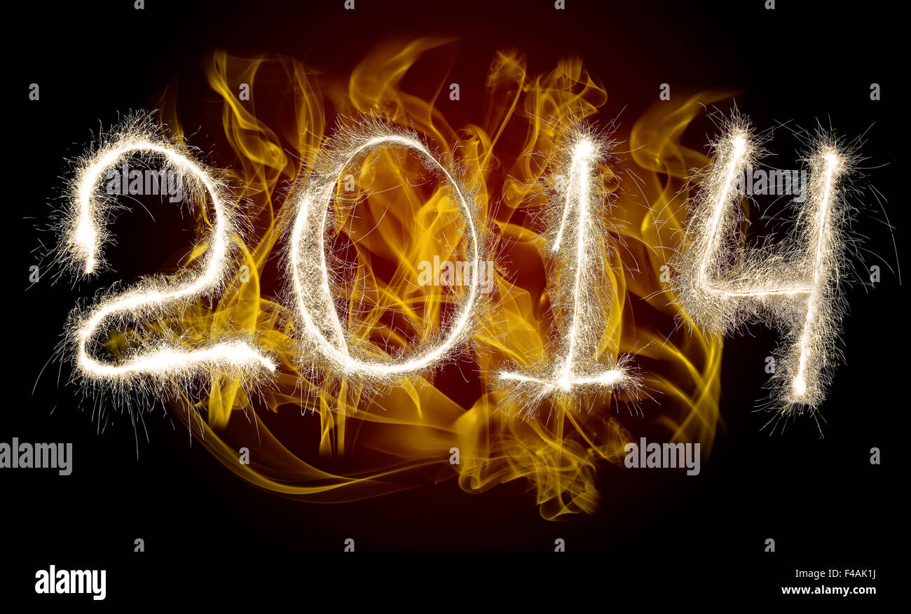 Datum Neujahr 2014 Stockfoto