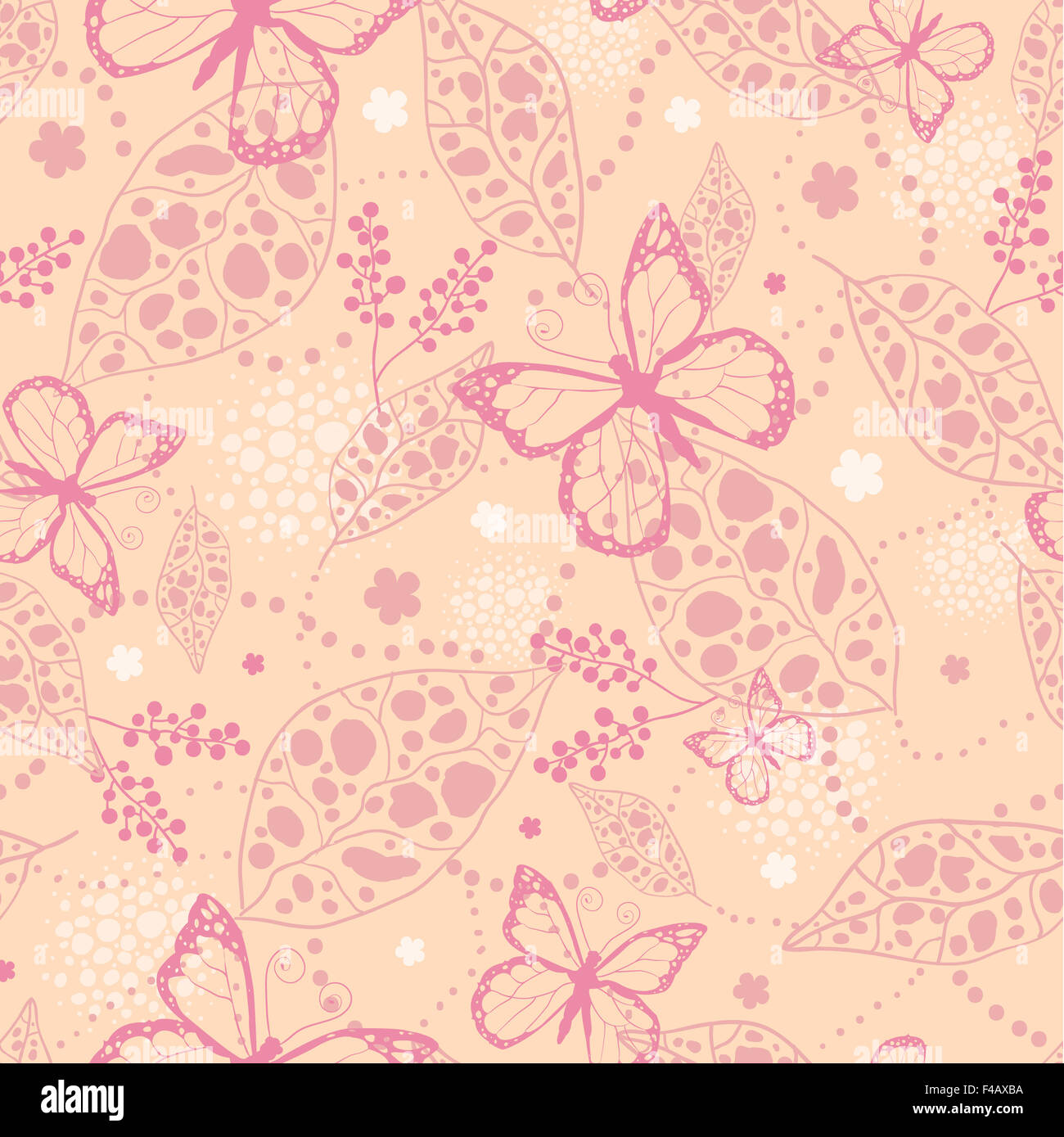 Rosa Schmetterlinge nahtlose Muster Hintergrund Stockfoto