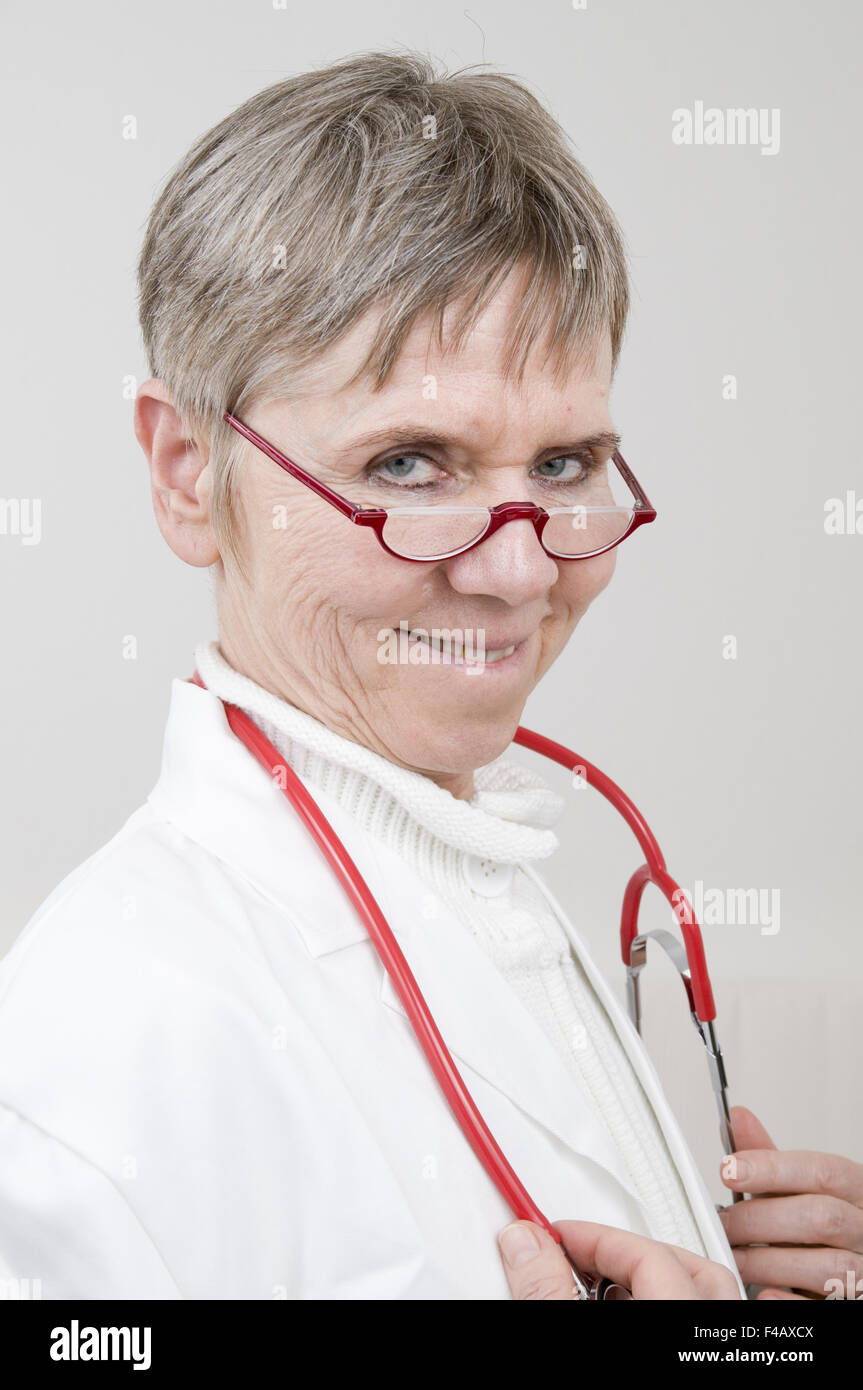 Porträt des Arztes zufrieden Stockfoto