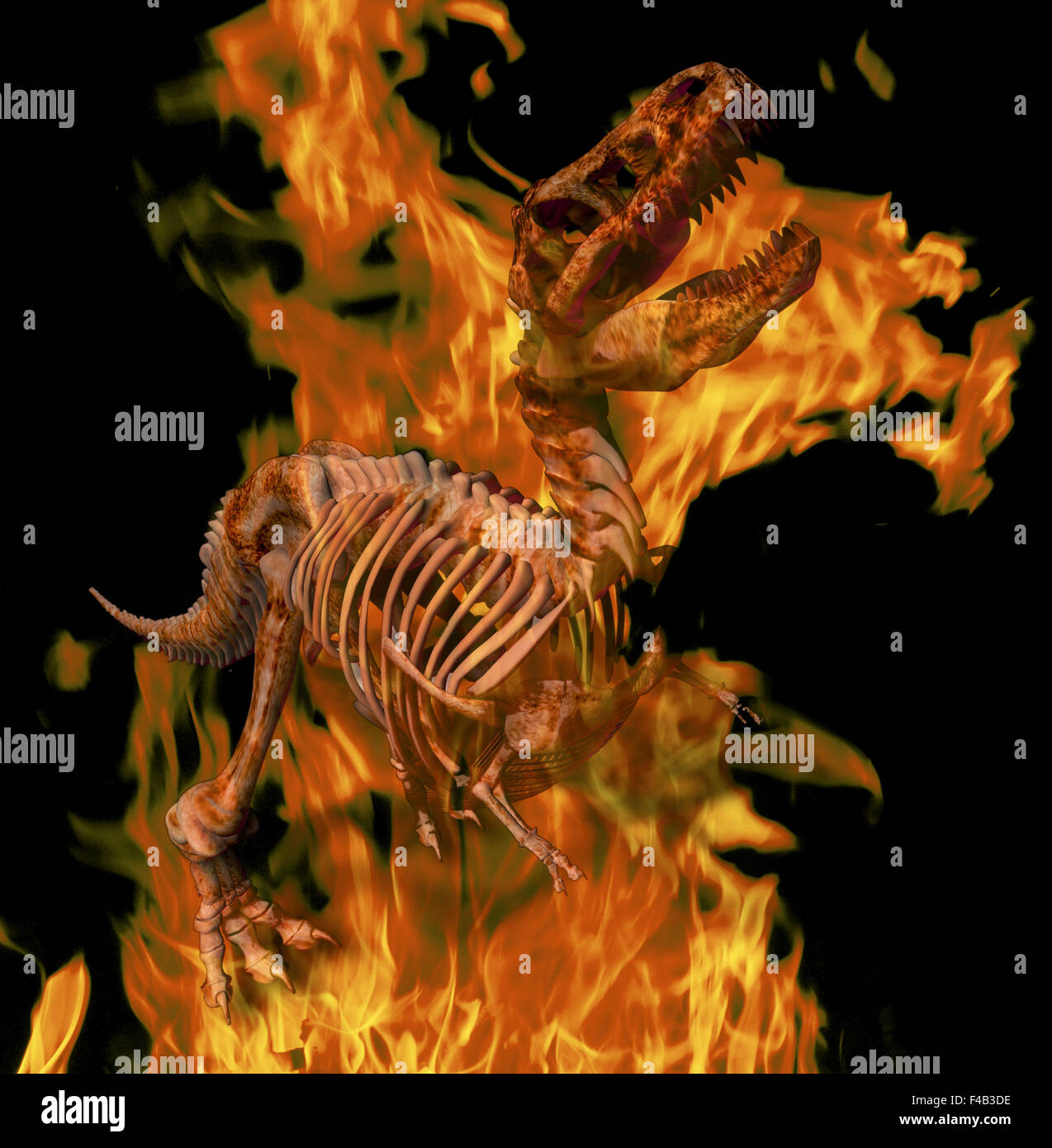 Brennen von T. Rex Stockfoto