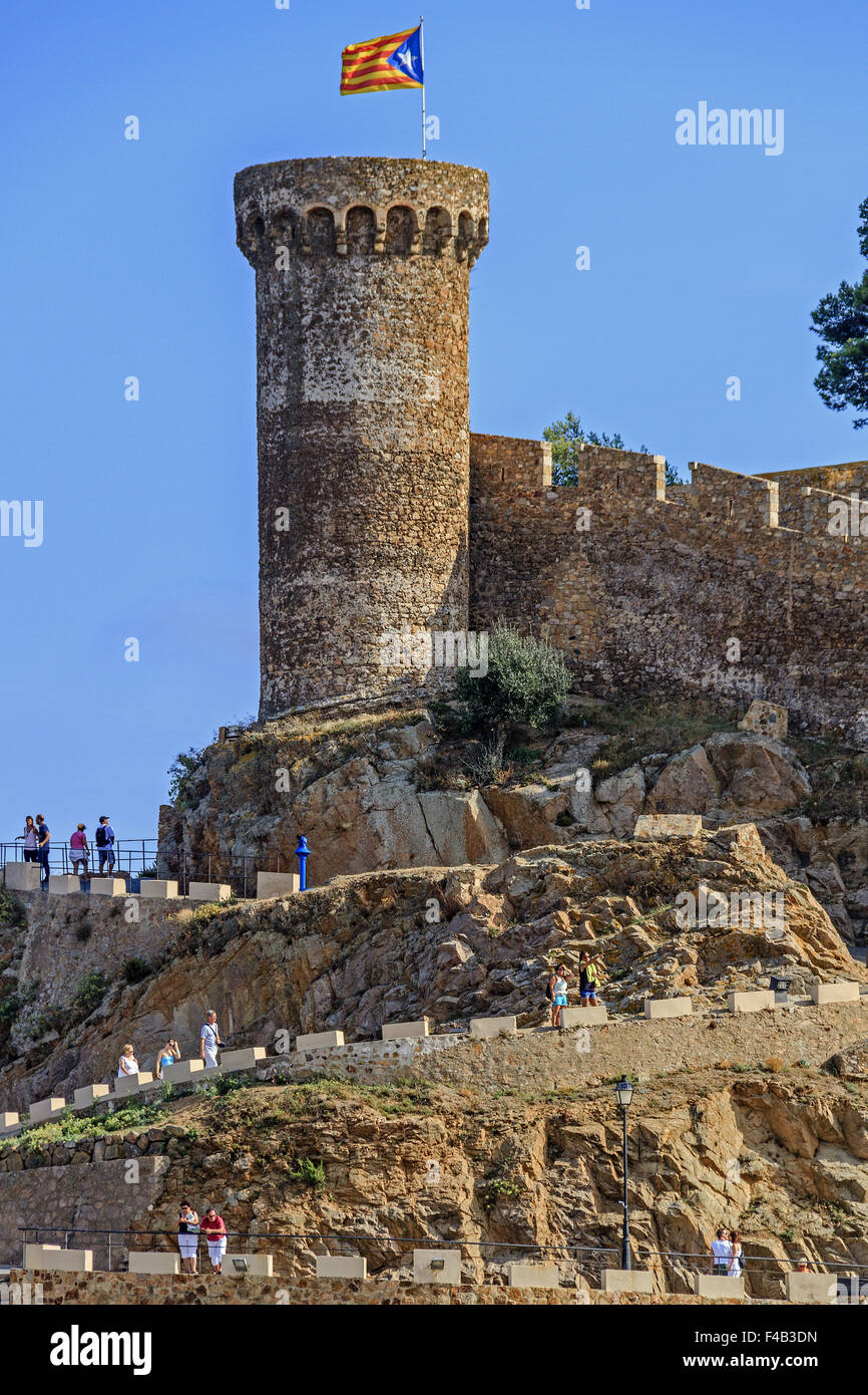 Teil der Befestigungsanlagen Tossa De Mar Spanien Stockfoto