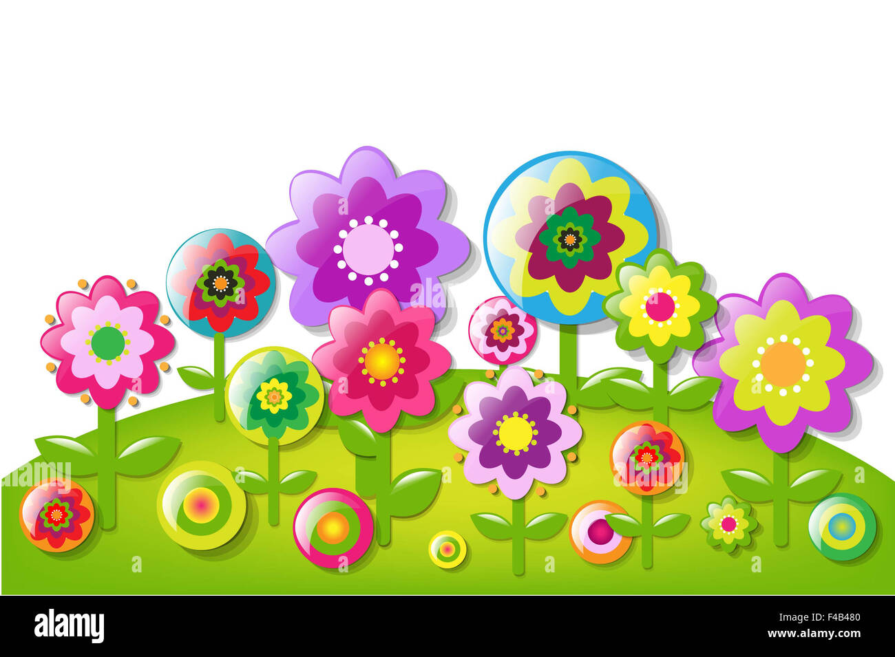 Cartoon-Blumen-Grenze Stockfoto