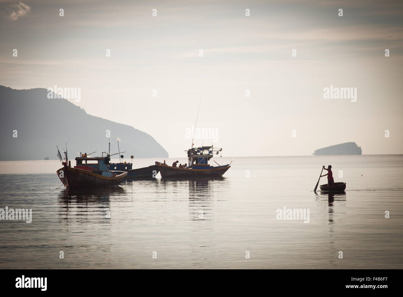 Bootsmann auf Con Dao Insel Vietnam Stockfoto