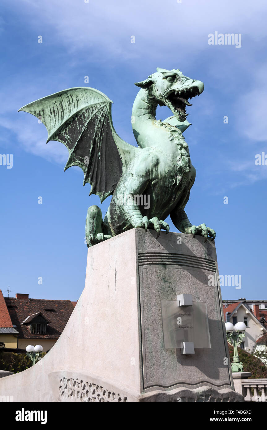 Drachenbrücke, Ljubljana. Stockfoto