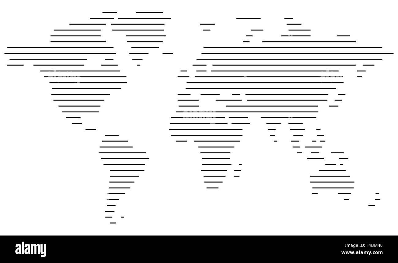 Weltkarte der Linien Stockfoto