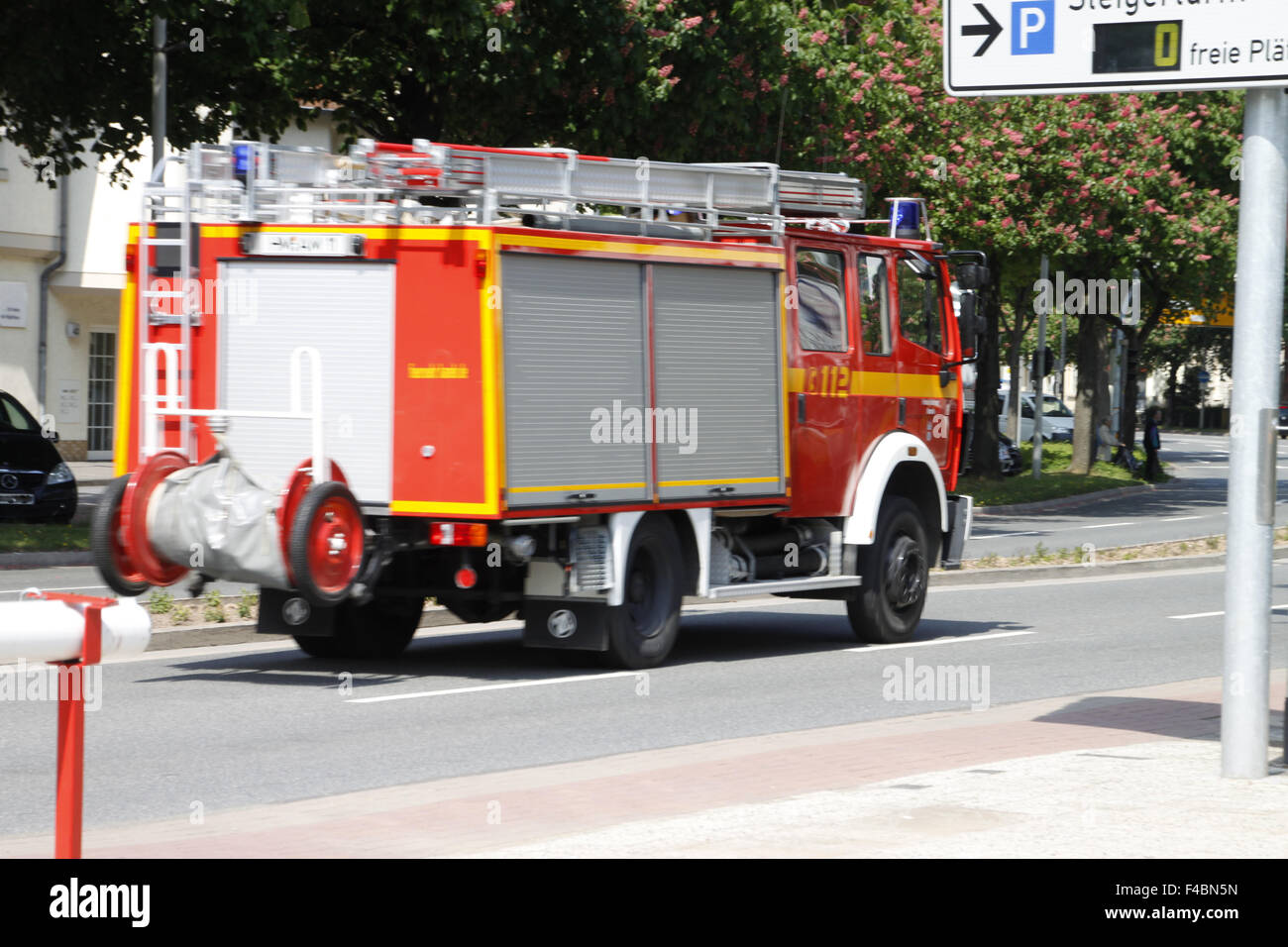 Fire Dept Pumpe Auto Stockfoto