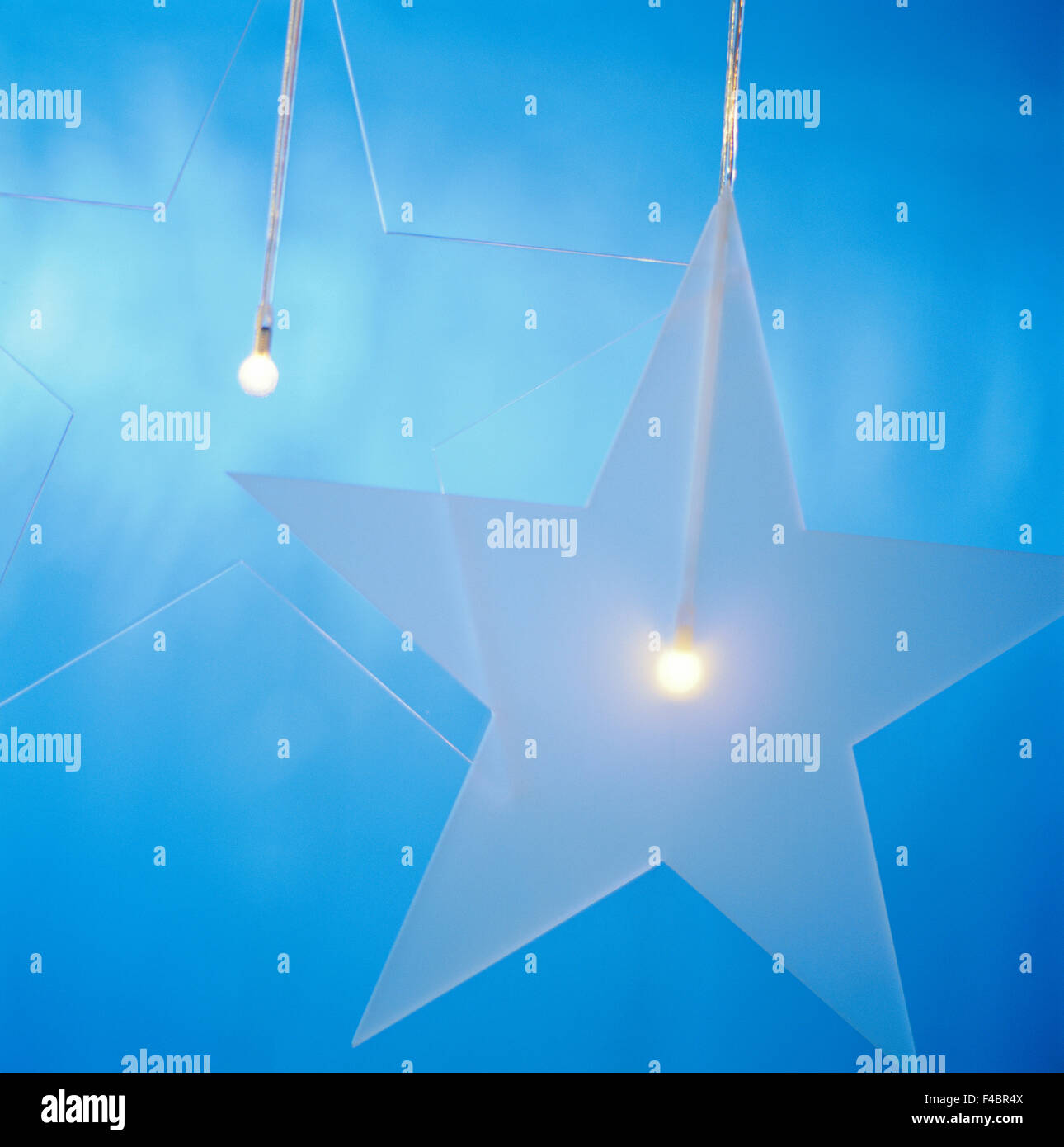 Advent-Stars wie Lampen. Stockfoto