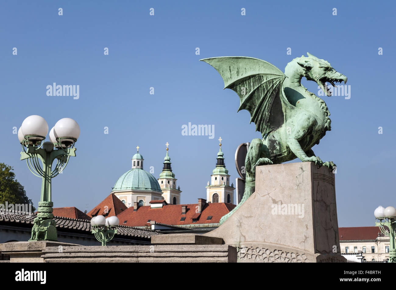 Drachenbrücke, Ljubljana. Stockfoto