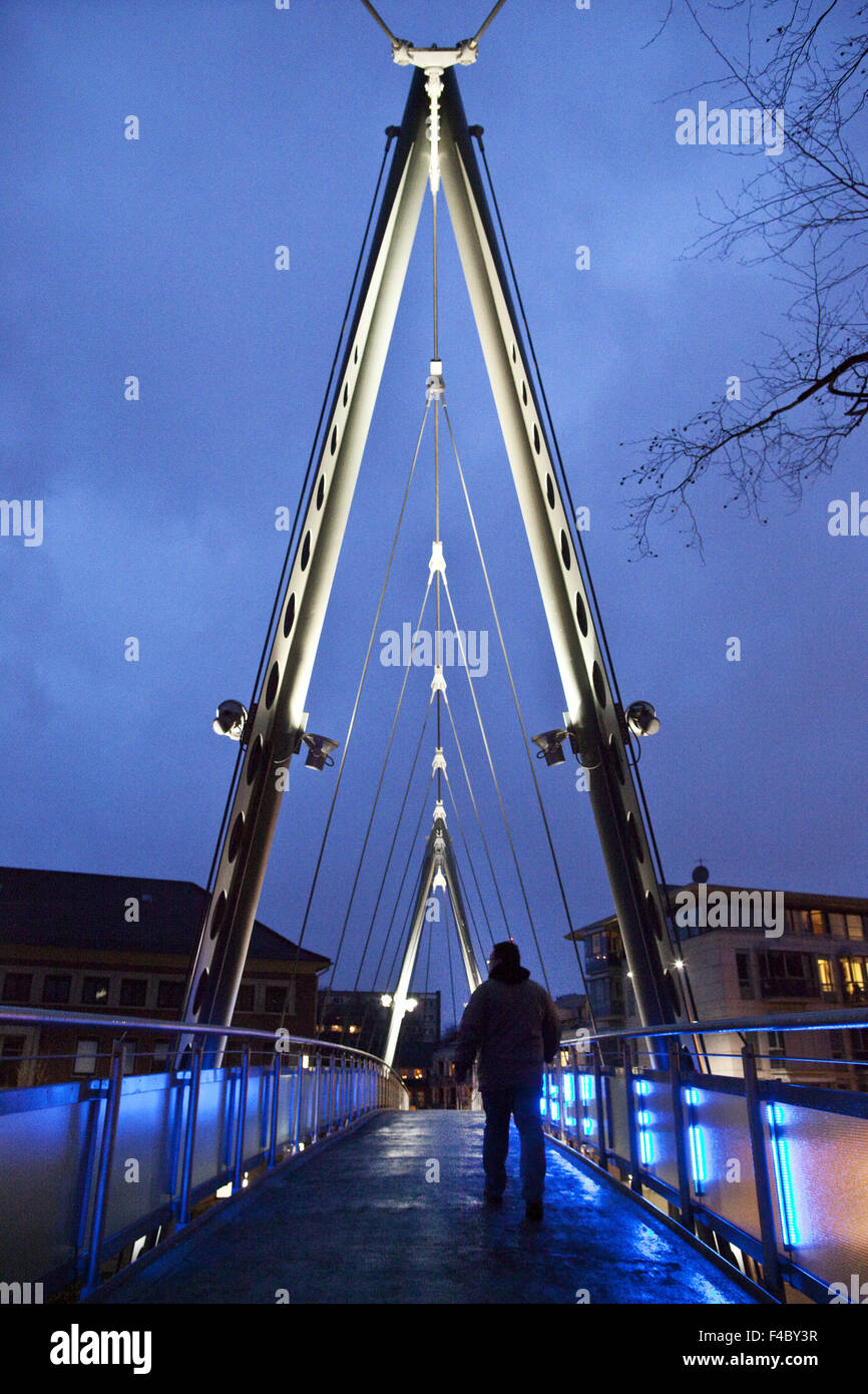 Folkwang Fußgängerbrücke, Essen, Deutschland Stockfoto