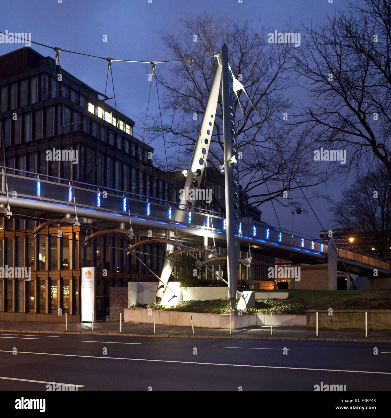 Folkwang Fußgängerbrücke, Essen, Deutschland Stockfoto