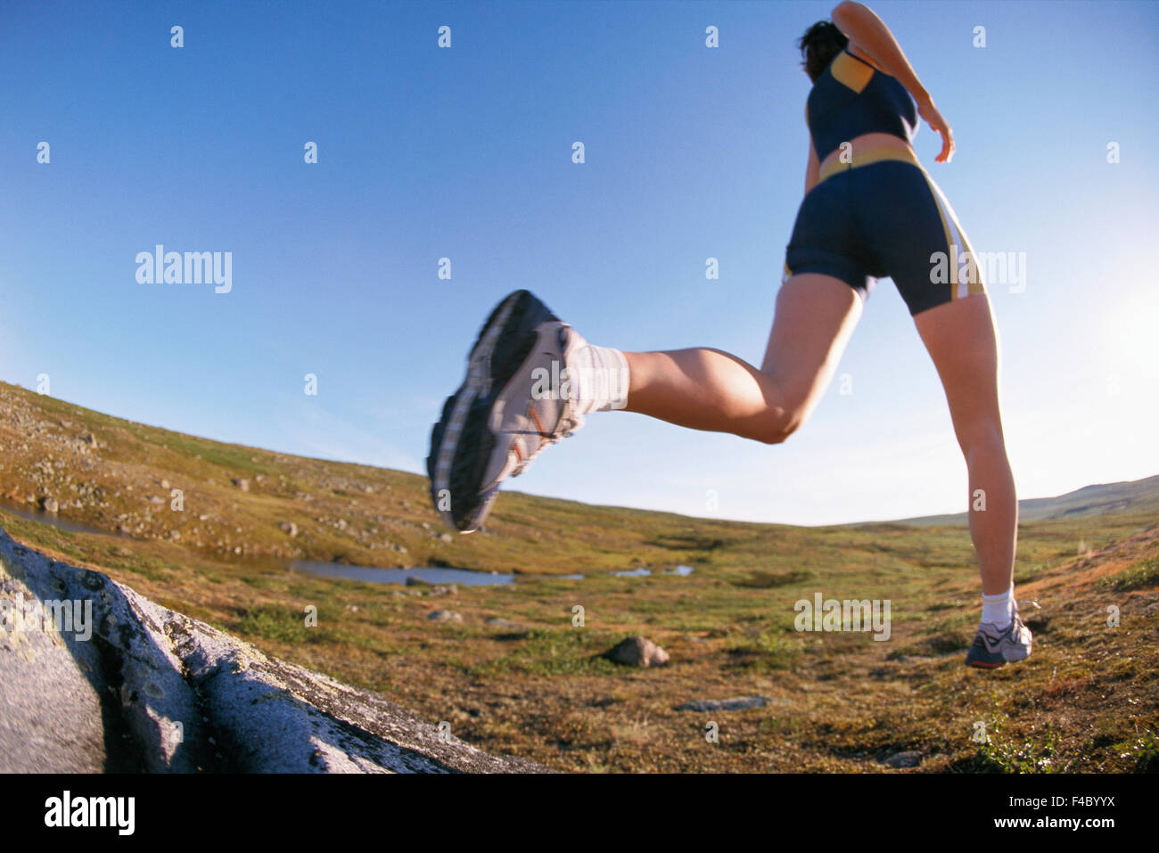 Eine weibliche Jogger. Stockfoto