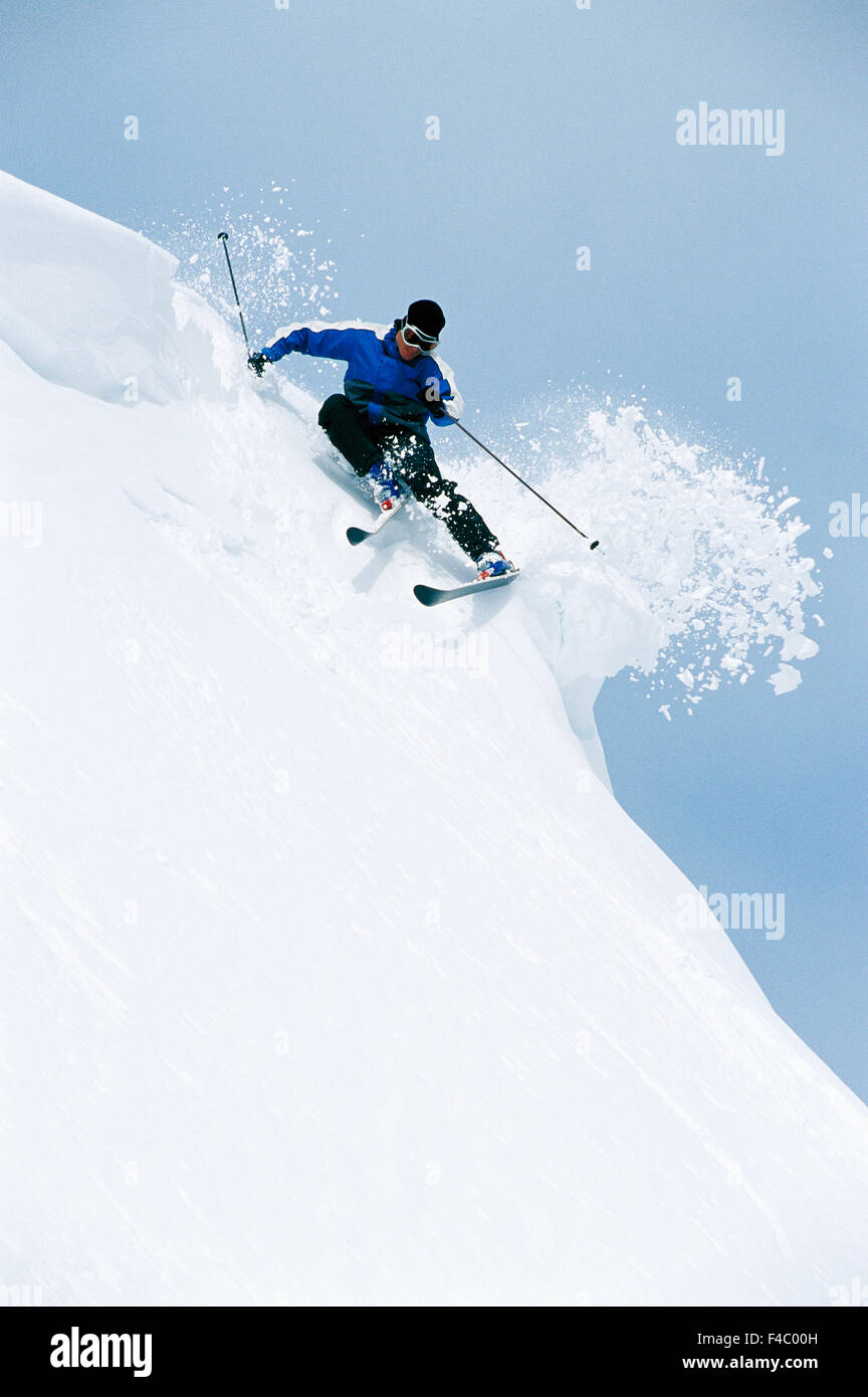 Abisko Aktivität Erwachsene Farbe nur Bild Abfahrt Ski extreme Ski Extremsport horizontale Lappland Freizeit Lifestyle lose Stockfoto