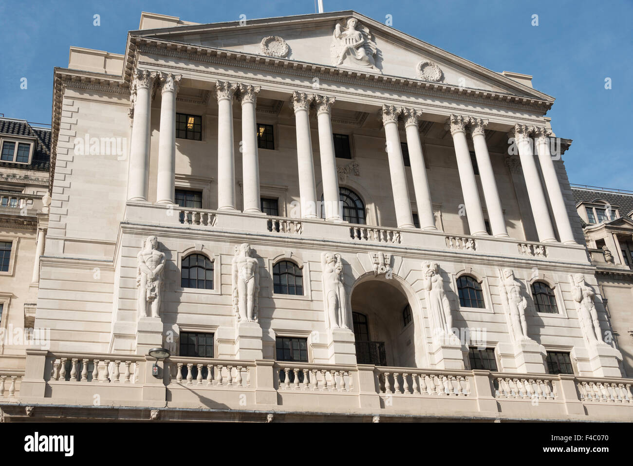 Die Bank of England Sitz, Bank, Threadneedle Street, City of London, London, England, Vereinigtes Königreich Stockfoto