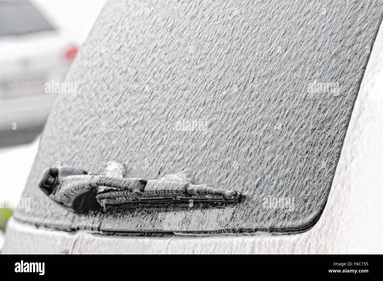 Flash-Freeze auf dem Auto Stockfoto