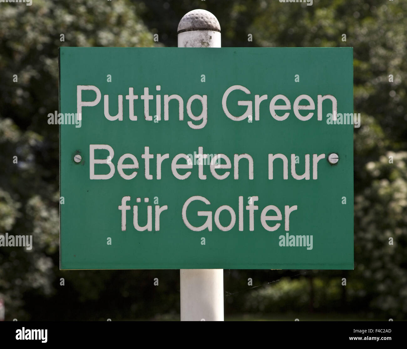 Zeichen Putting-Green, Deutschland Stockfoto