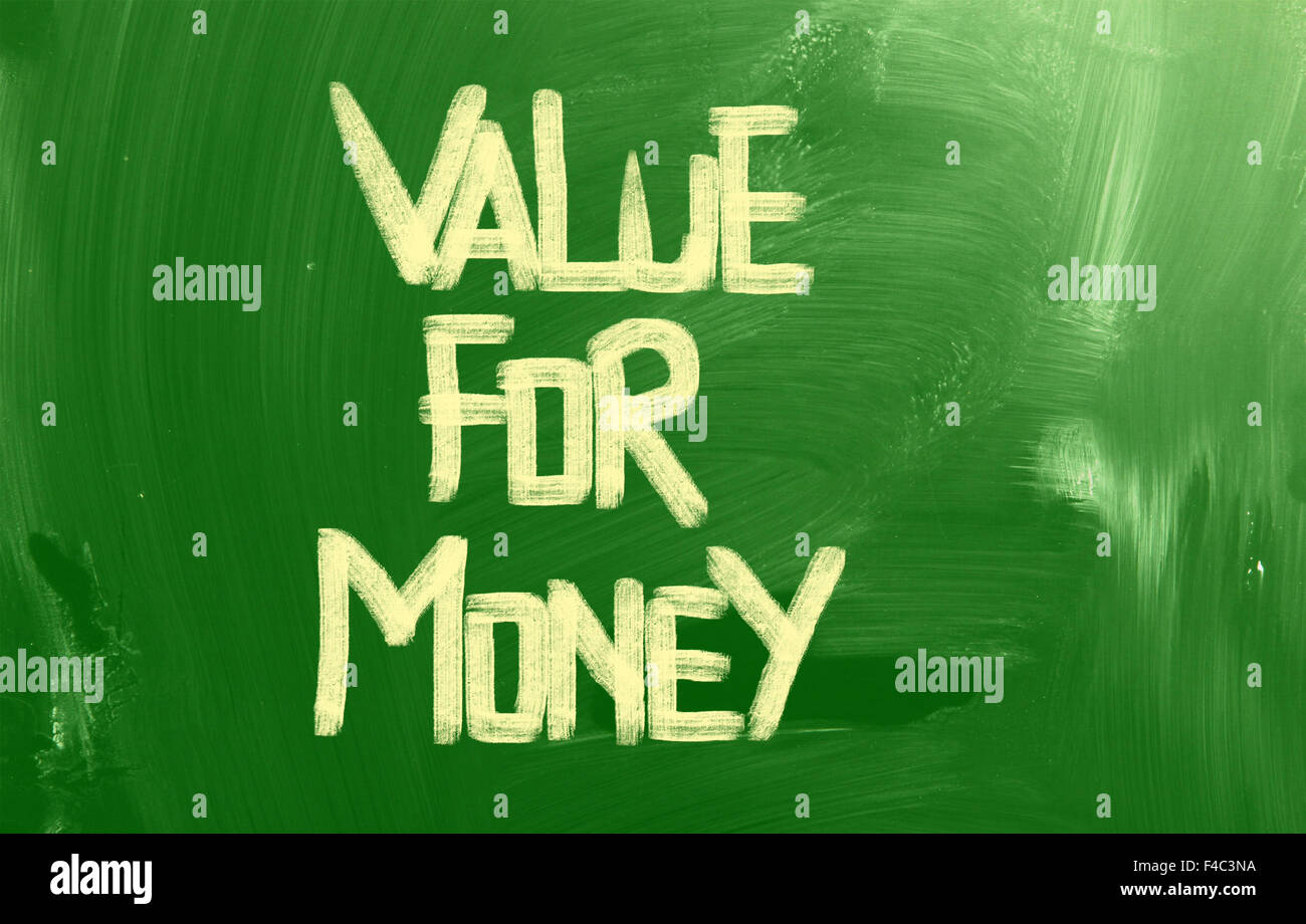 Wert für Geld-Konzept Stockfoto