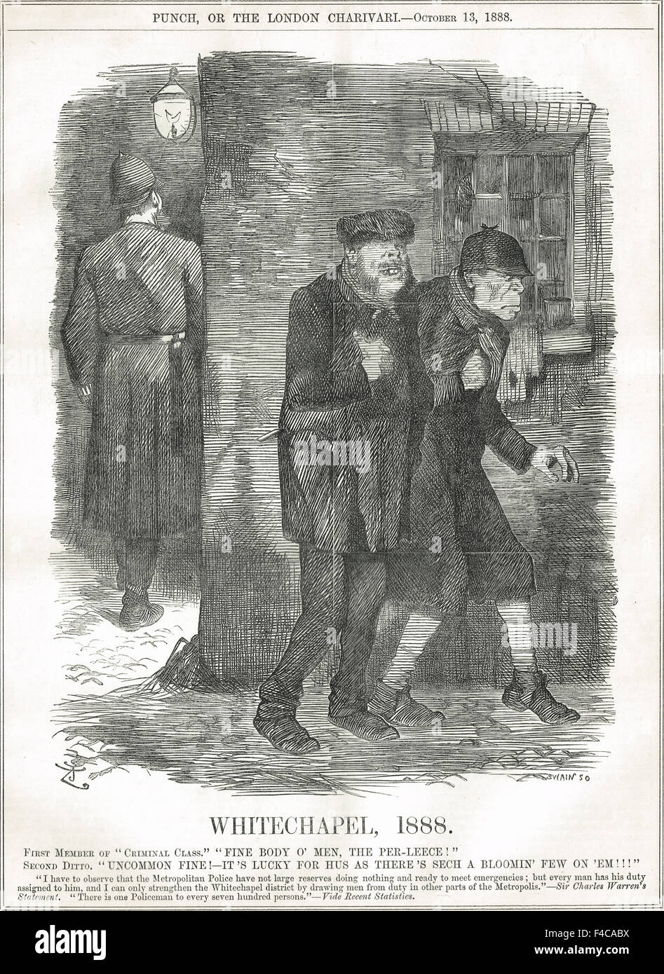 Jack the Ripper, John Tenniel Punch Cartoon Whitechapel 1888 Stockfoto