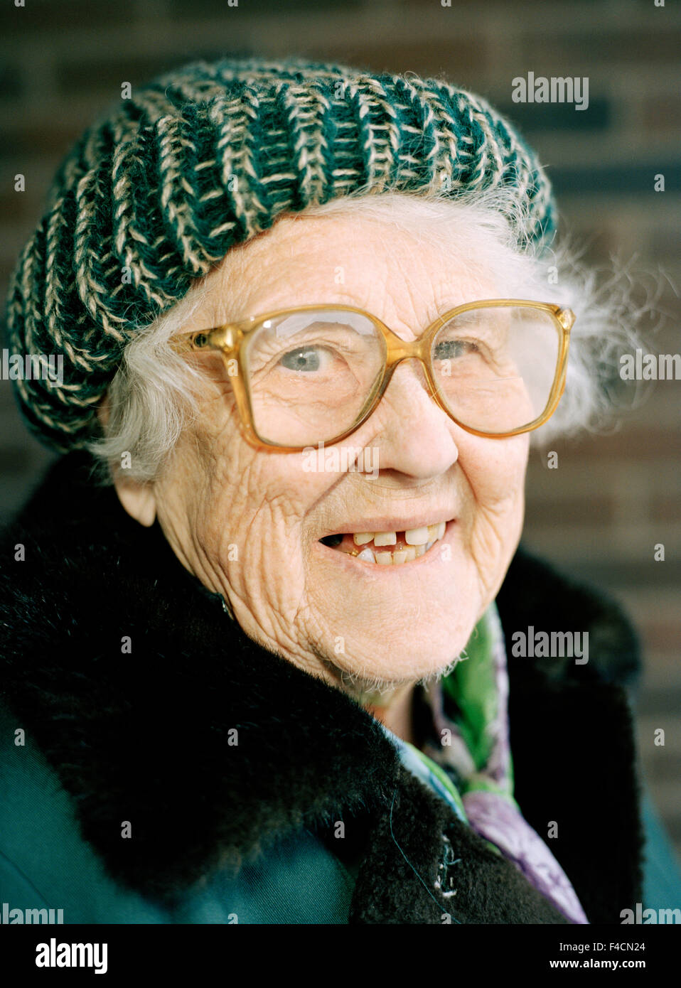 Porträt einer alten Frau. Stockfoto