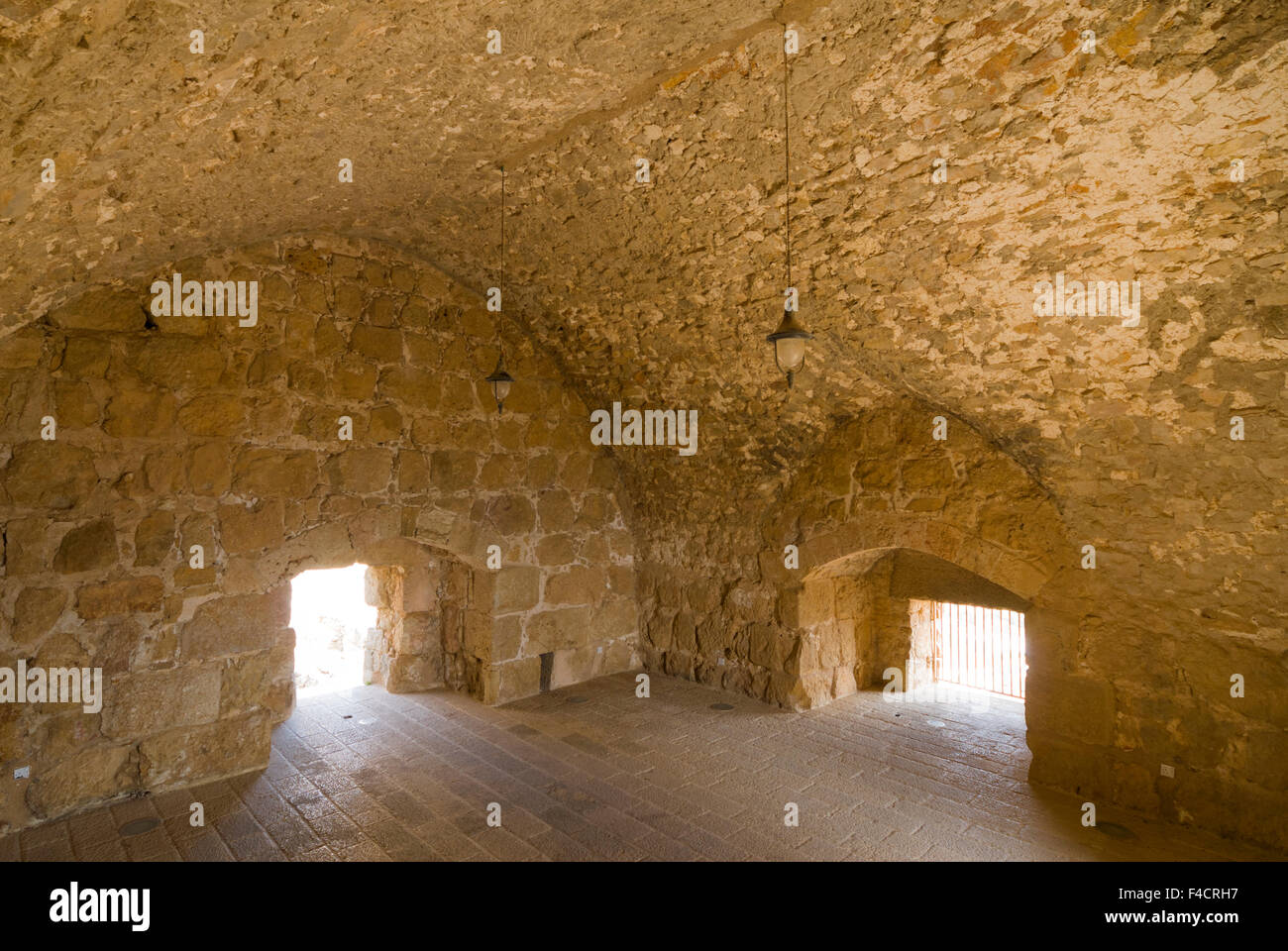 Innere des muslimischen Militärfestung von Ajloun, Jordanien. Stockfoto