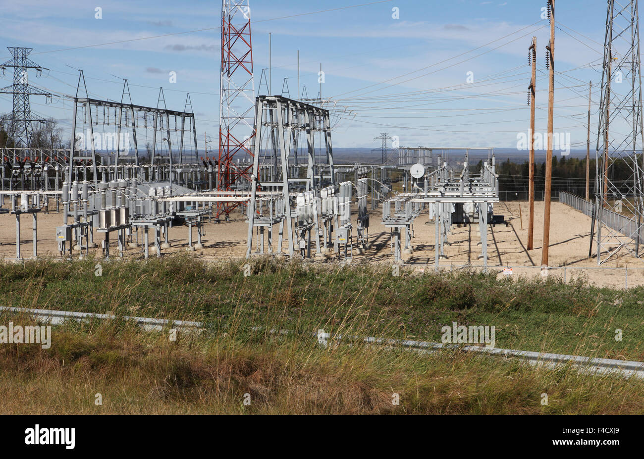 Elektrische Kraftübertragung Stockfoto