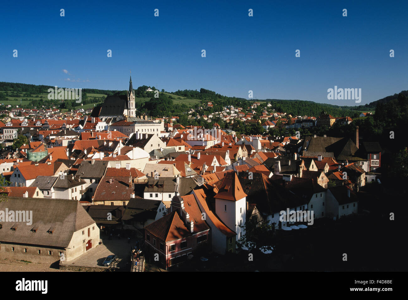 Tschechien, südböhmische Region Český Krumlov. Stadt und Burg. (Großformatige Größen erhältlich) Stockfoto