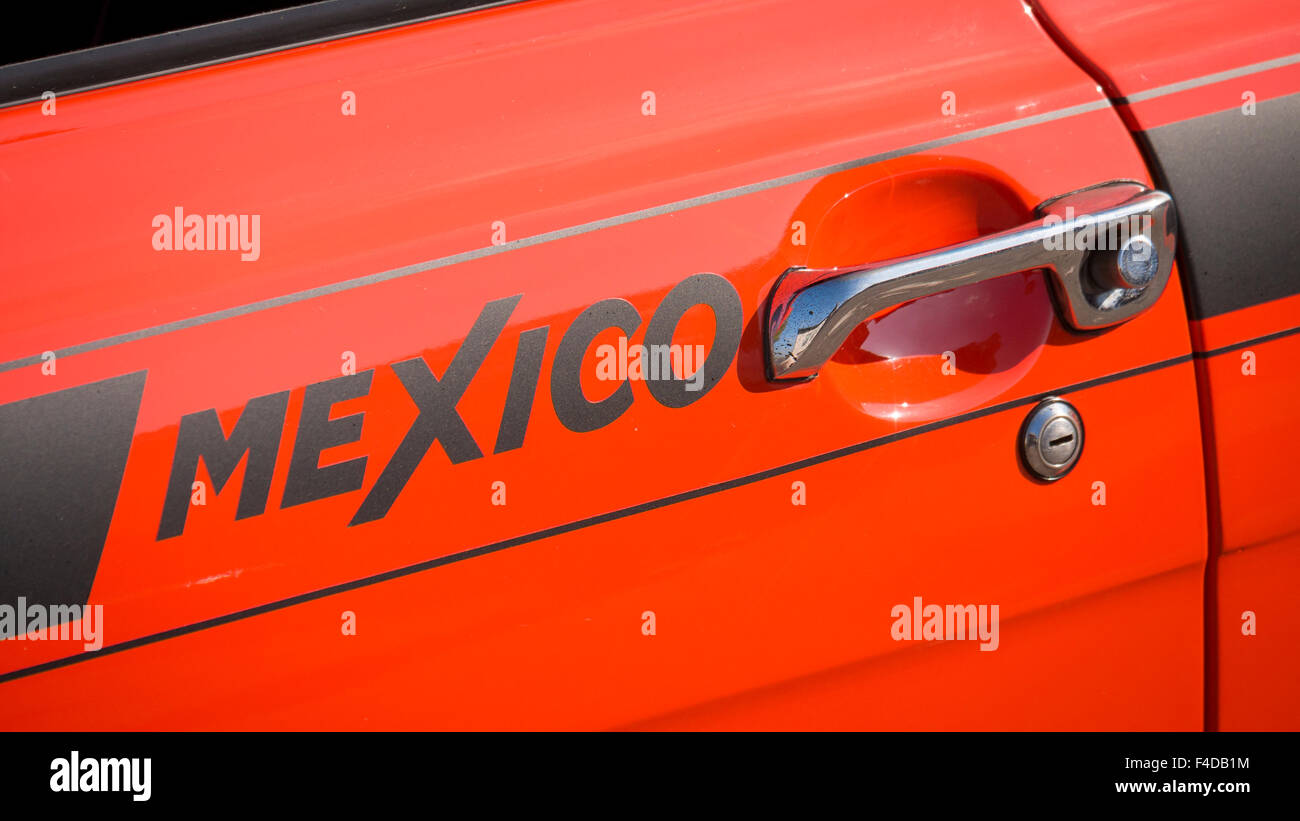 Ford Escort Mexico Logo auf Tür Autos Stockfoto