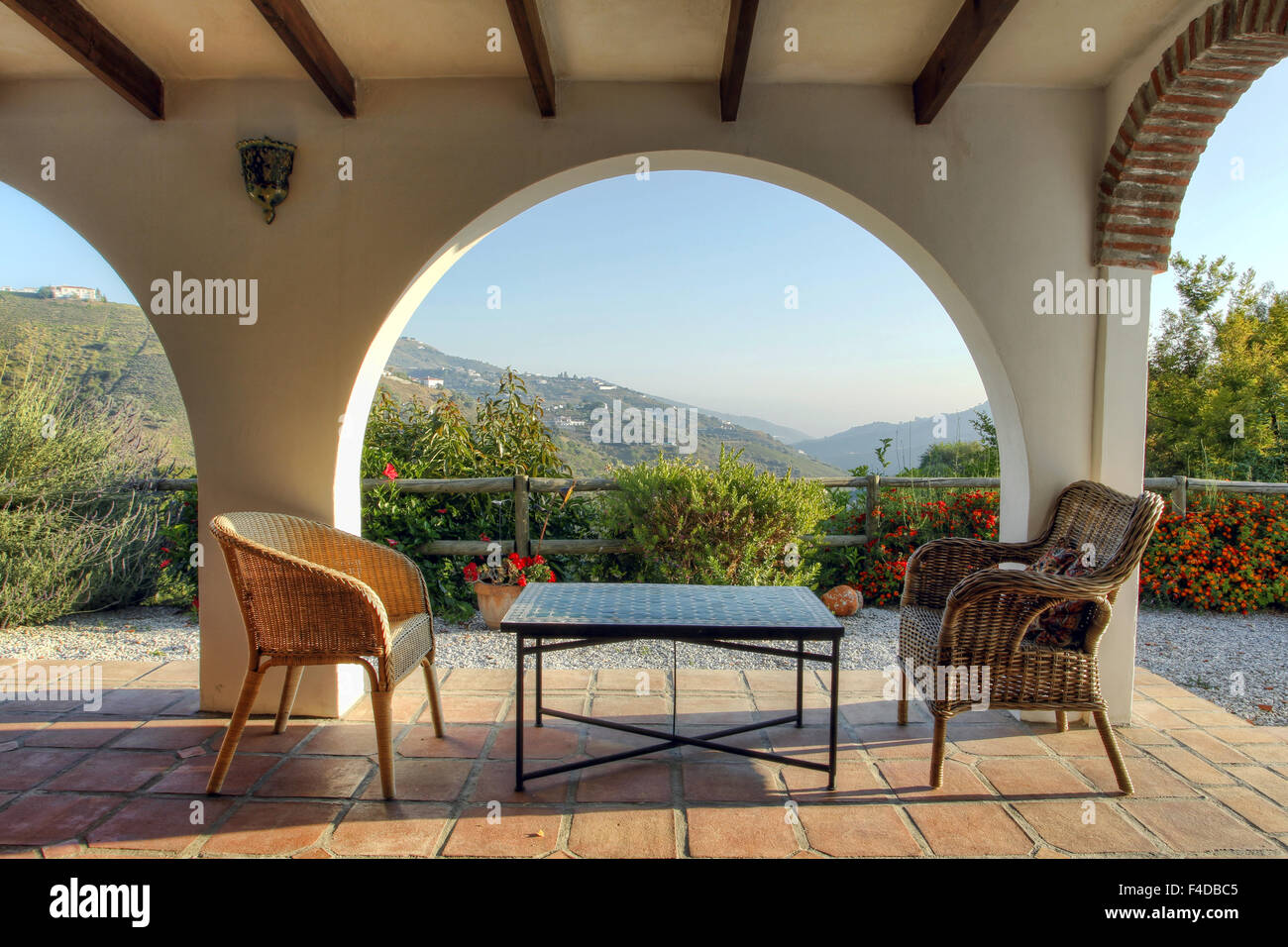Villa im andalusischen Stil in Competa, Provinz Malaga, Spanien Stockfoto