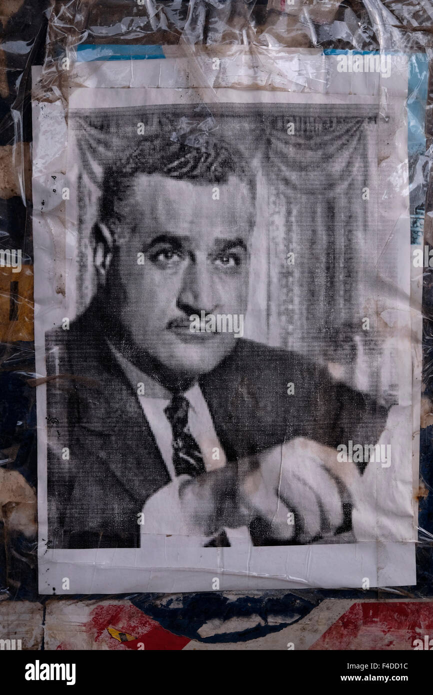 Ein altes Foto von Gamal Abdel Nasser Hussein der zweite Präsident von Ägypten und der Anführer der ägyptischen Revolution von 1952 gegen die Monarchie in Ägypten war Stockfoto