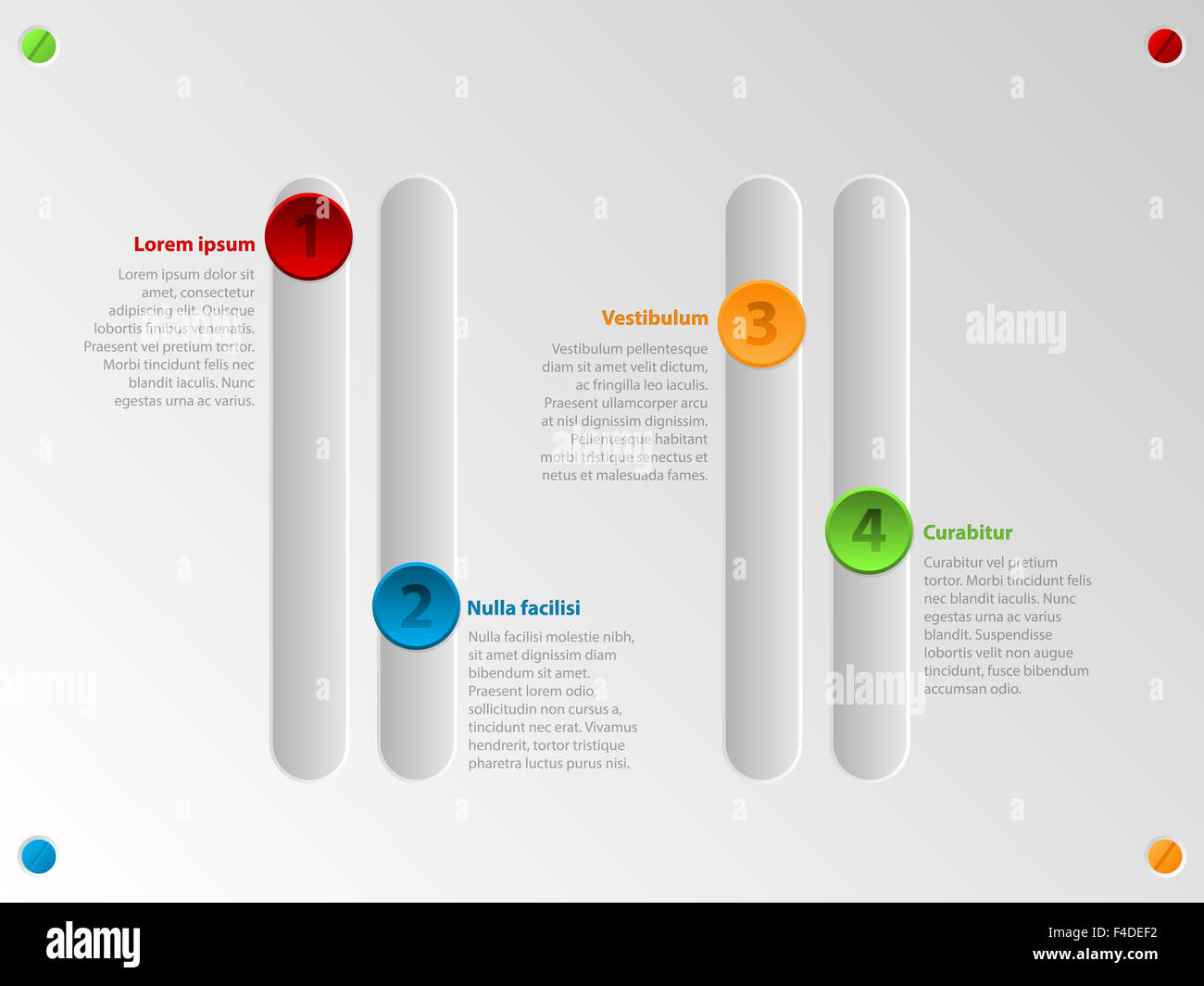 Kühle Farbe Slider Stil Infografik-Design mit Optionen Stockfoto