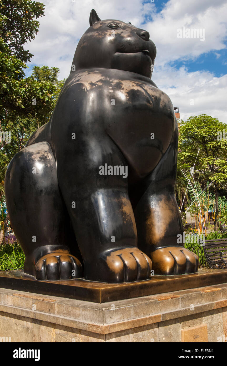 Skulpturen von Fernando Botero. Plaza Fernando Botero. Medellin, Provinz Antioquia. Die industrielle Stadt von Kolumbien Kolumbien. Zeitgenössische Künstler aus Medellin. Stockfoto