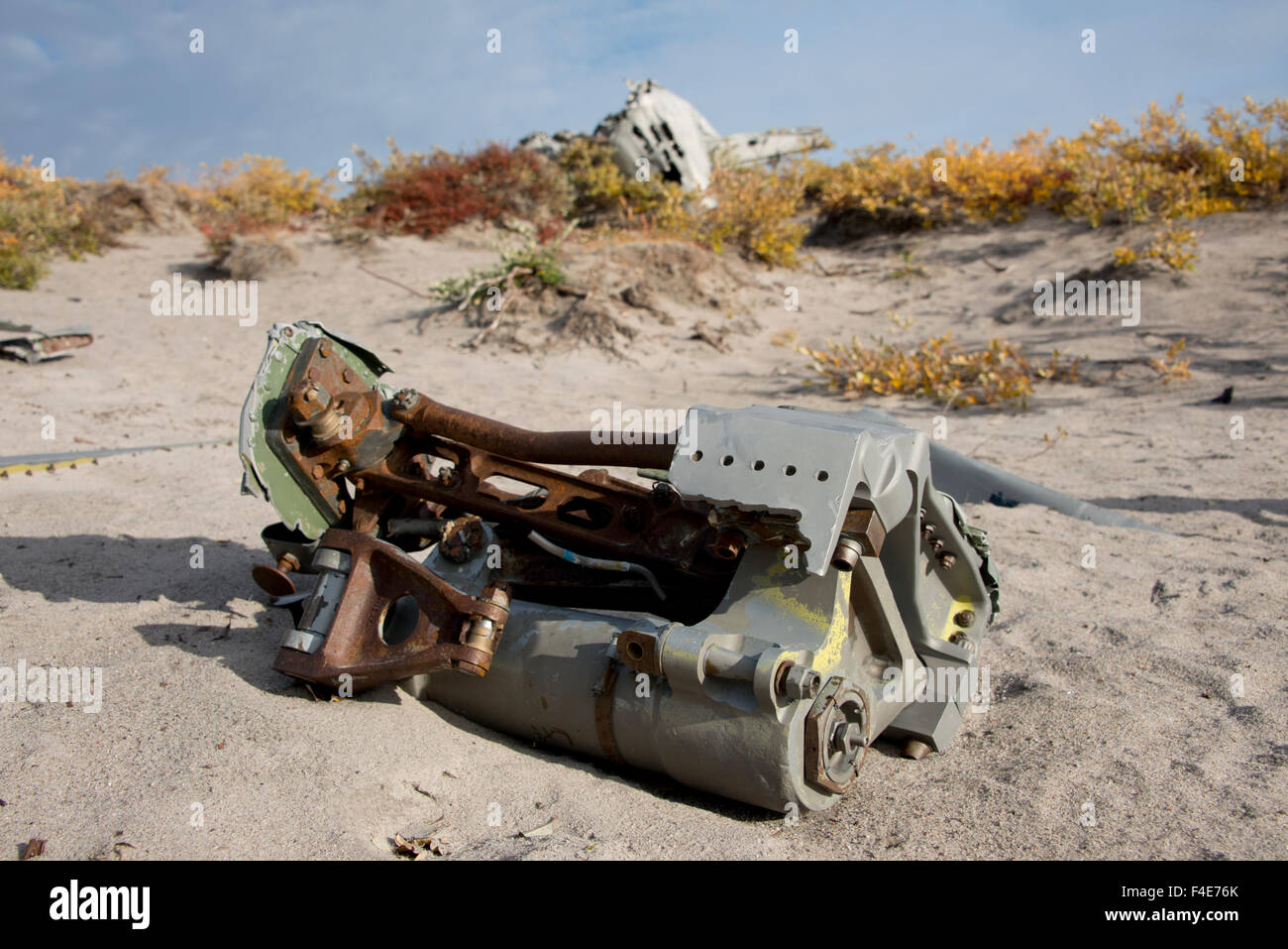 Kangerlussuaq, Grönland oder Sondrestrom ("großer Fjord"). Crash-Website, in abgelegenen Tundra Lebensraum. Mehrere Flugzeuge gingen, wie sie aus Kraftstoff warten auf schlechtes Wetter lief zu löschen. Alle Piloten sicher ausgeworfen. (Großformatige Größen erhältlich) Stockfoto