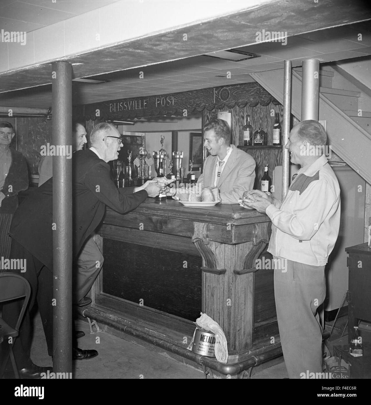 Veteranen an der Bar der Blissville Post von der American Legion Blissville Post Long Island City Stockfoto