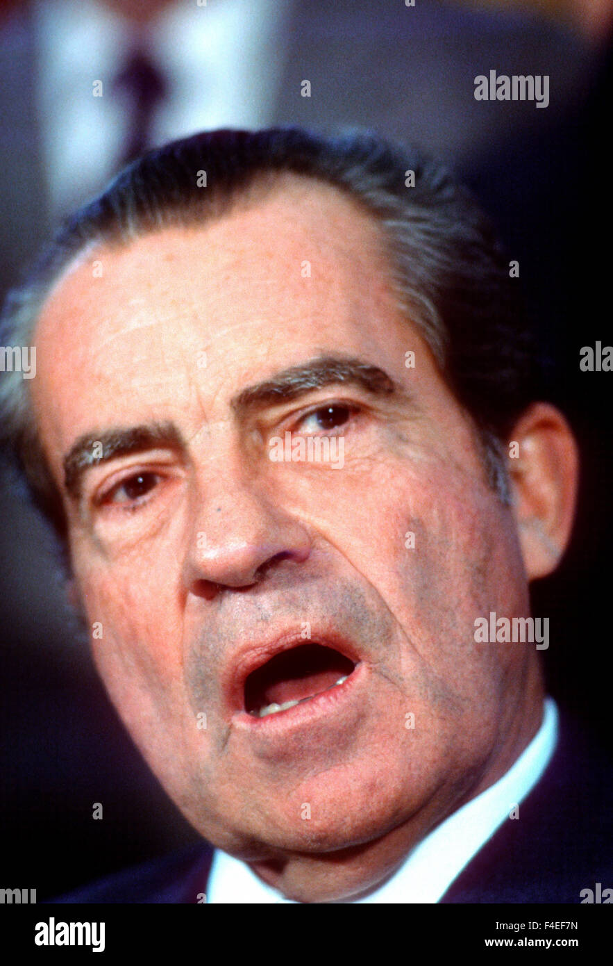 Präsident Richard Nixon im Oval Office im September 1973. Stockfoto