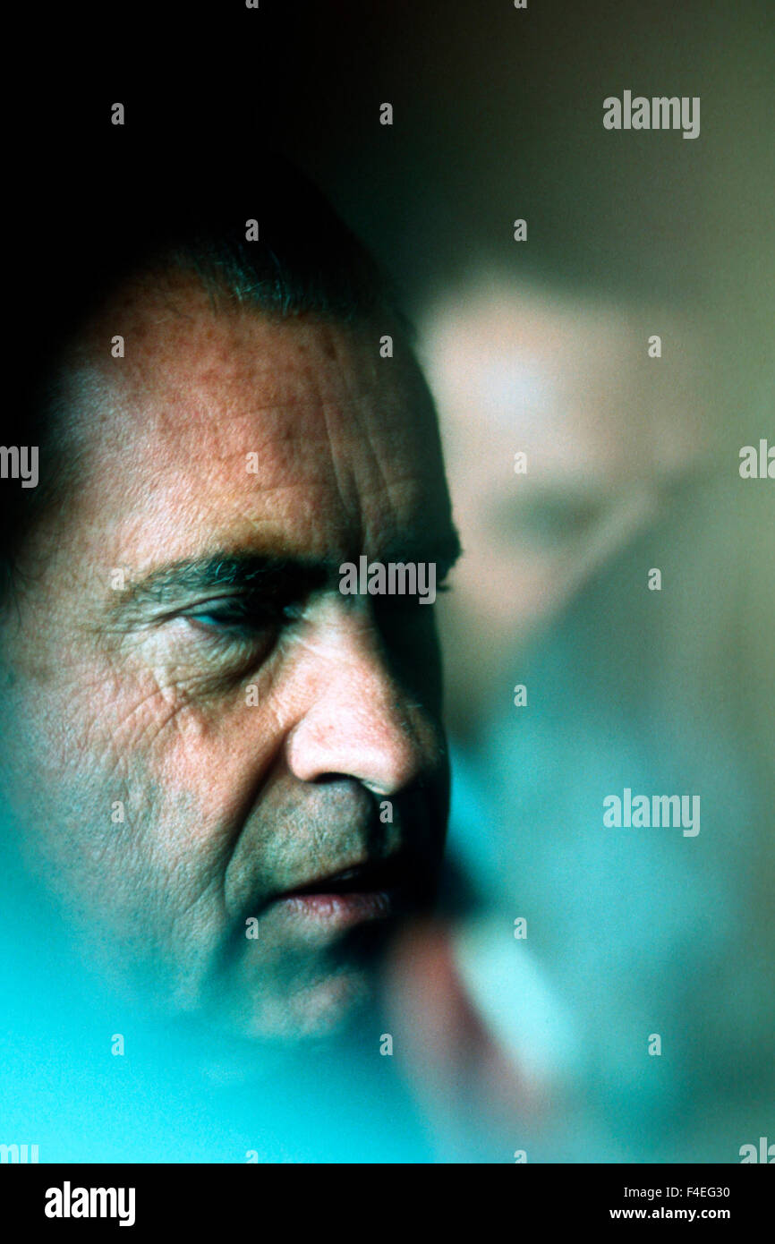 Ein impressionistisches Portrait von Präsident Richard Nixon und Vizepräsident Agnew. Stockfoto