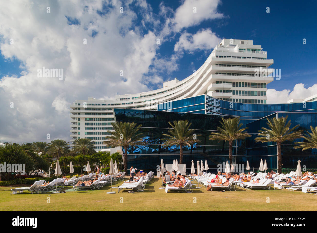 USA, Florida, Miami Beach, das Fontainebleau Hotel. Stockfoto