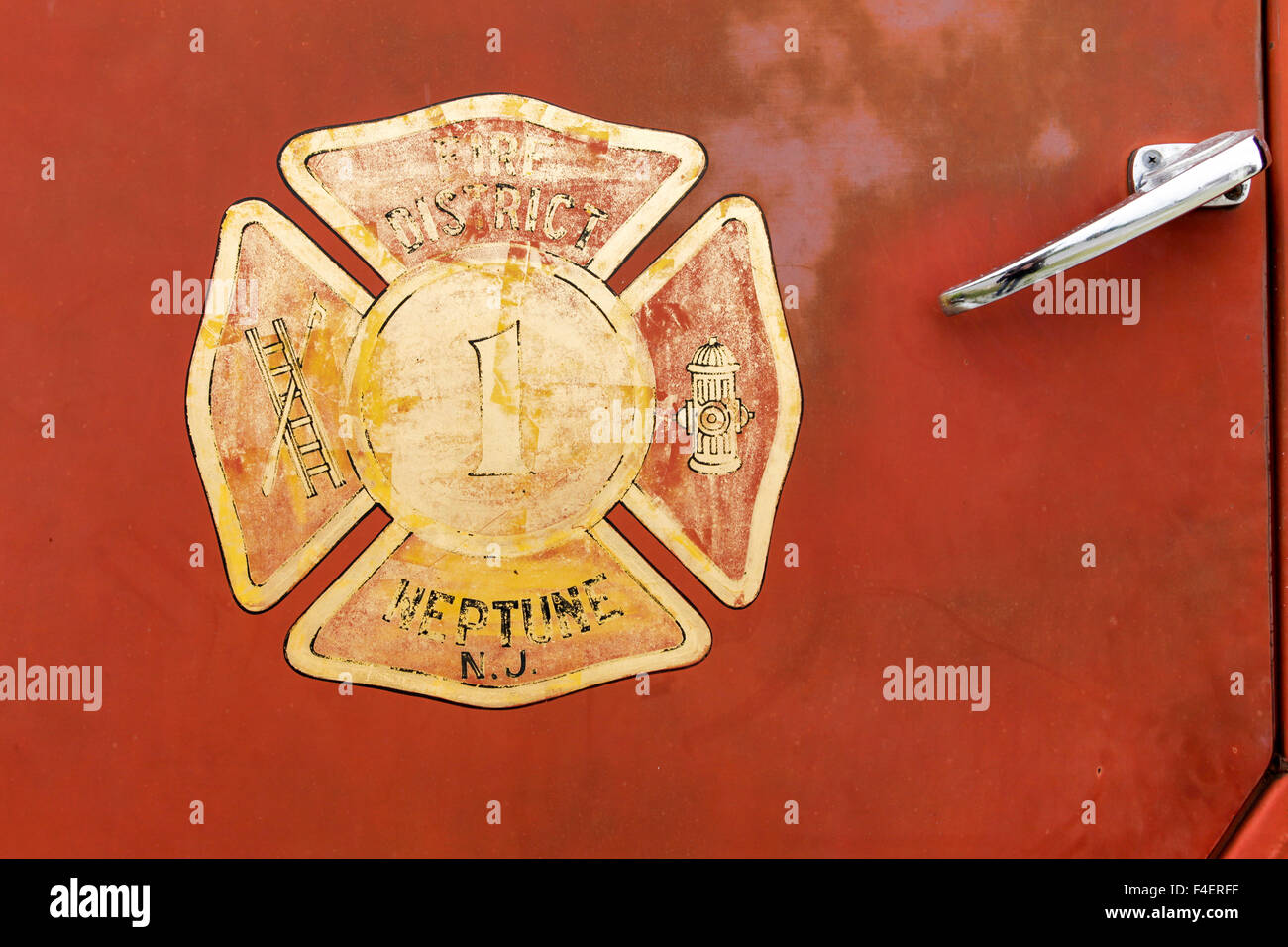 Nahaufnahme von einem alten Feuer LKW, Galena, Kansas, USA. Route 66 Stockfoto