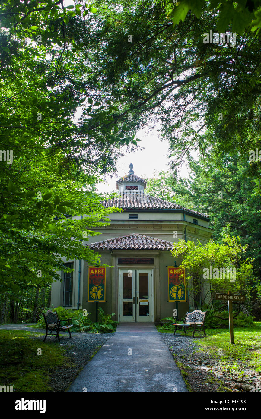 Maine, Mount Desert Island, Acadia National Park, Sieur de Monts, Abbe Museum im Acadia National Park, außen Stockfoto