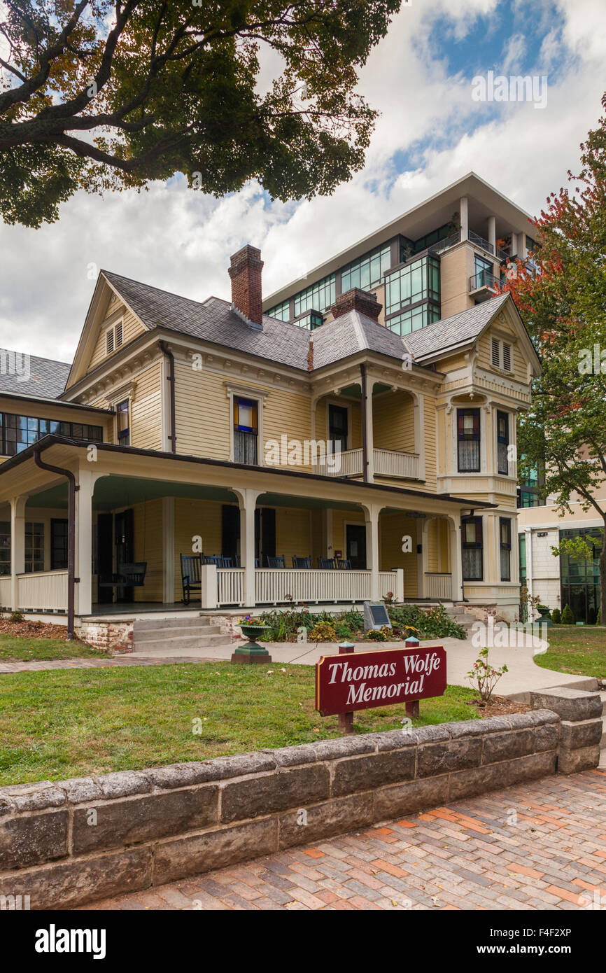 North Carolina Asheville, Thomas Wolfe Memorial State Historic Site, ehemalige Wohnhaus des Schriftstellers Thomas Wolfe Stockfoto
