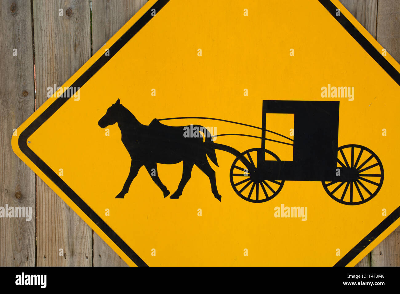 Geauga County, Mesopotamien. Amische Beförderung Vorsicht Straßenschild. Stockfoto