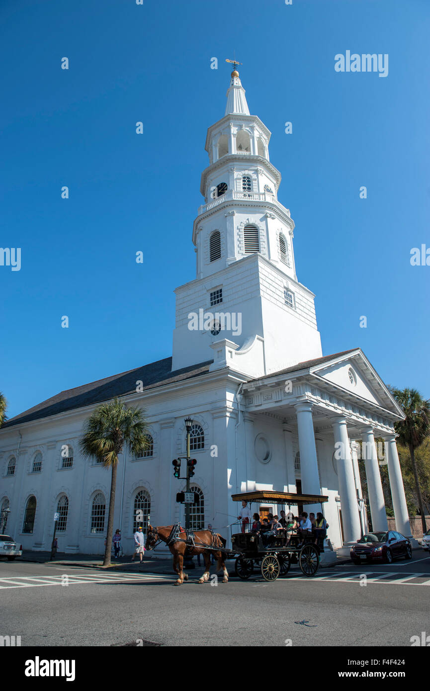 USA, South Carolina, Charleston, St. Michael Kirche. Stockfoto