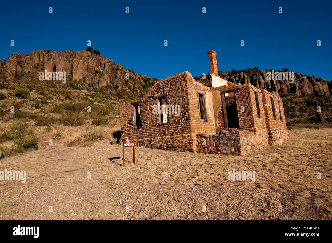 USA, Fort Davis National Historic Site, Texas, nicht identifizierte Ruine. Stockfoto