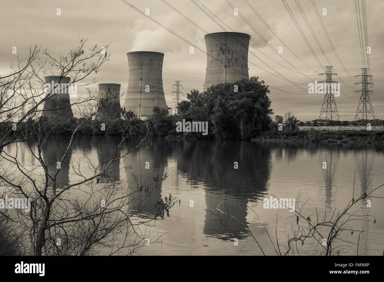 USA, Pennsylvania, Londonderry Township, Three Mile Island Nuclear Power Kraftwerk Stockfoto