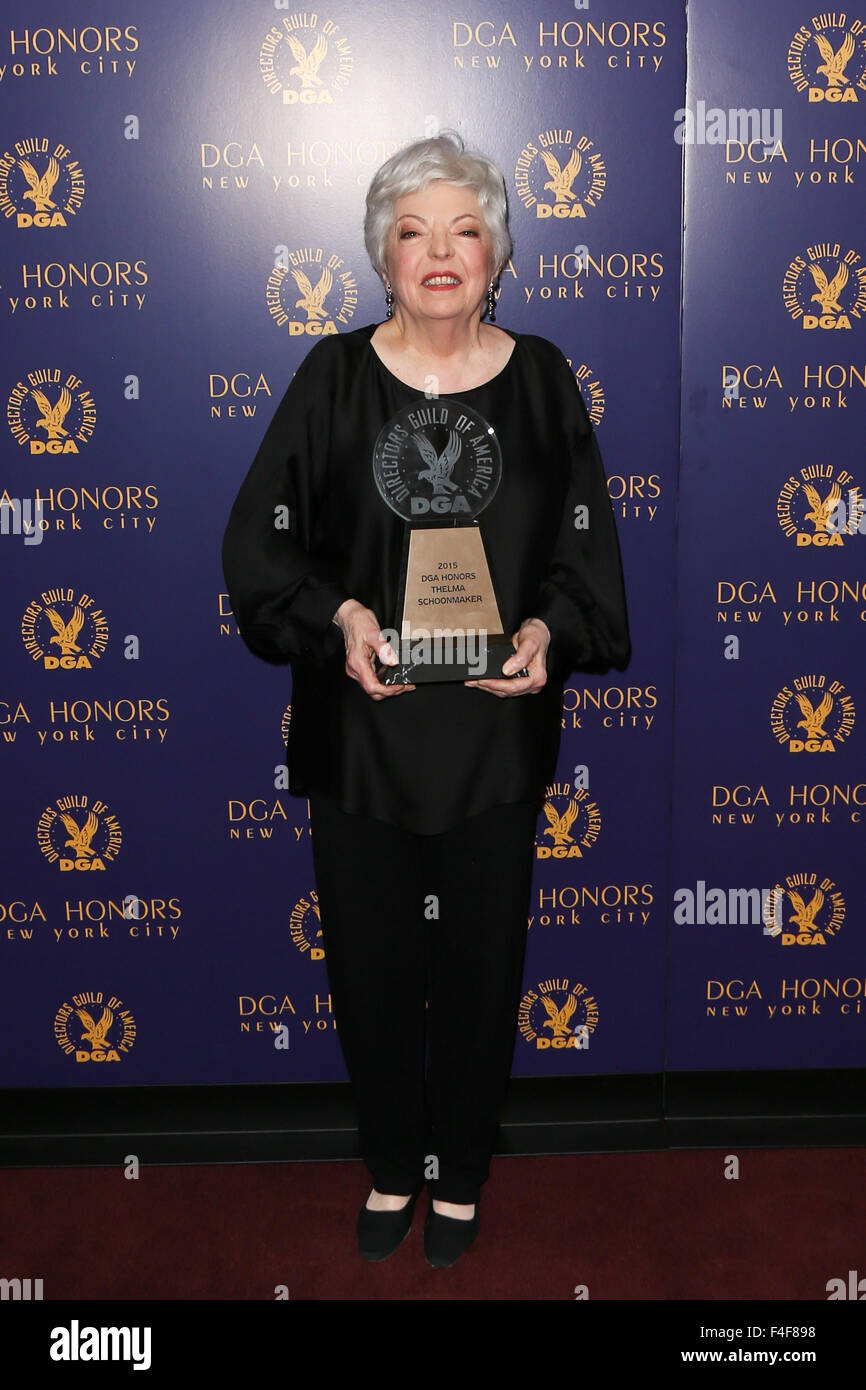 New York, USA. 15. Oktober 2015. Editor Thelma Schoonmaker besucht der DGA Honors Gala 2015 bei der DGA-Theater am 15. Oktober 2015 in New York City. Bildnachweis: Debby Wong/Alamy Live-Nachrichten Stockfoto