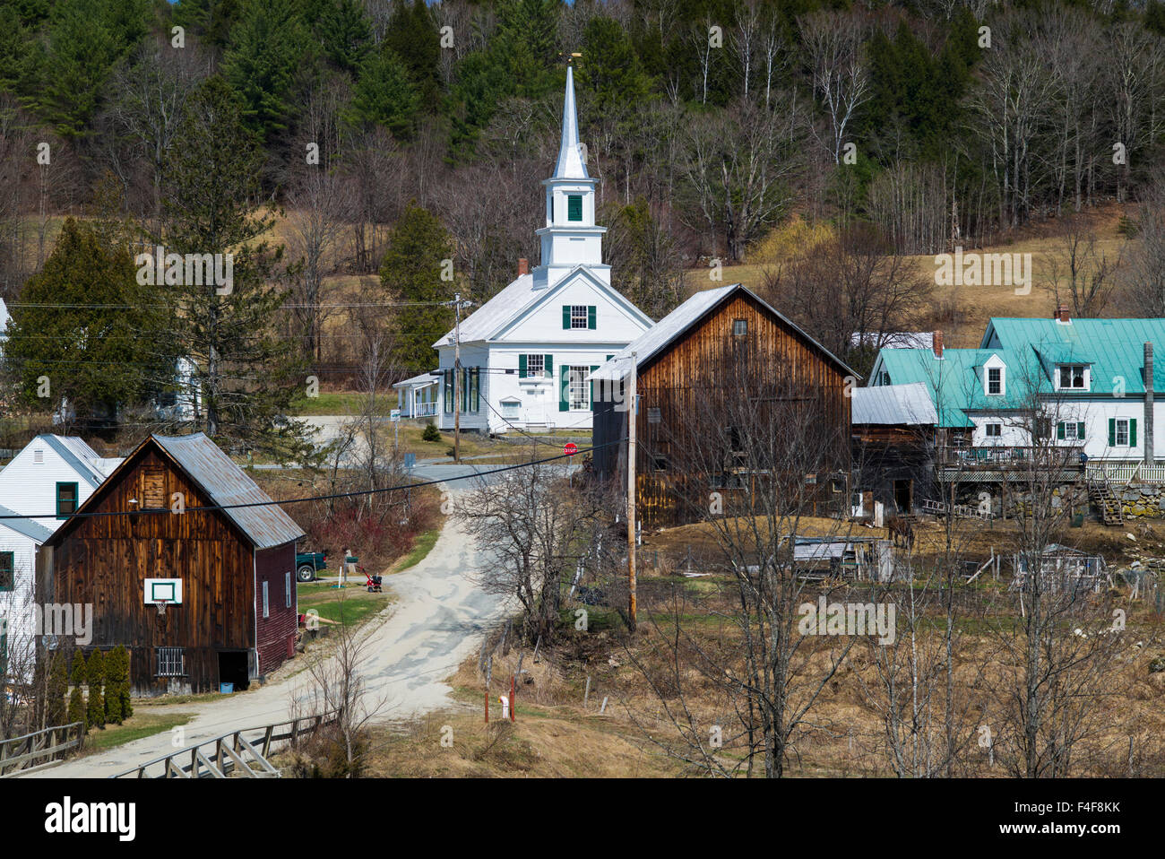 Vermont, wartet River, Blick auf die Stadt Stockfoto