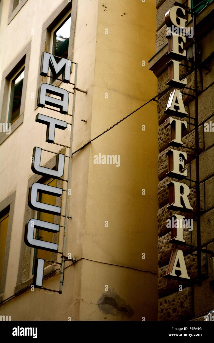 Shop meldet sich an der Straße in Florenz Italien Stockfoto