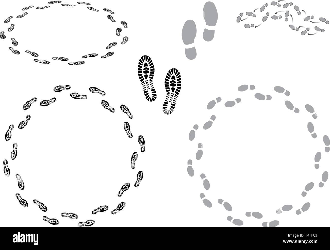 Vektor-Illustration von Spuren und laufenden Runde im Kreis Stock Vektor