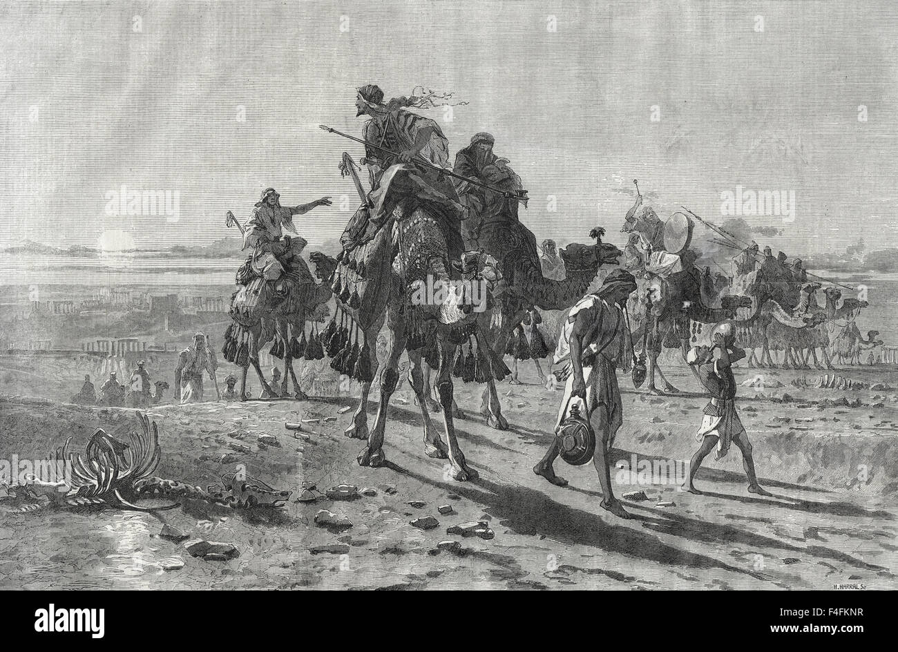 Abfahrt von Palmyra Syrien 1862 Stockfoto