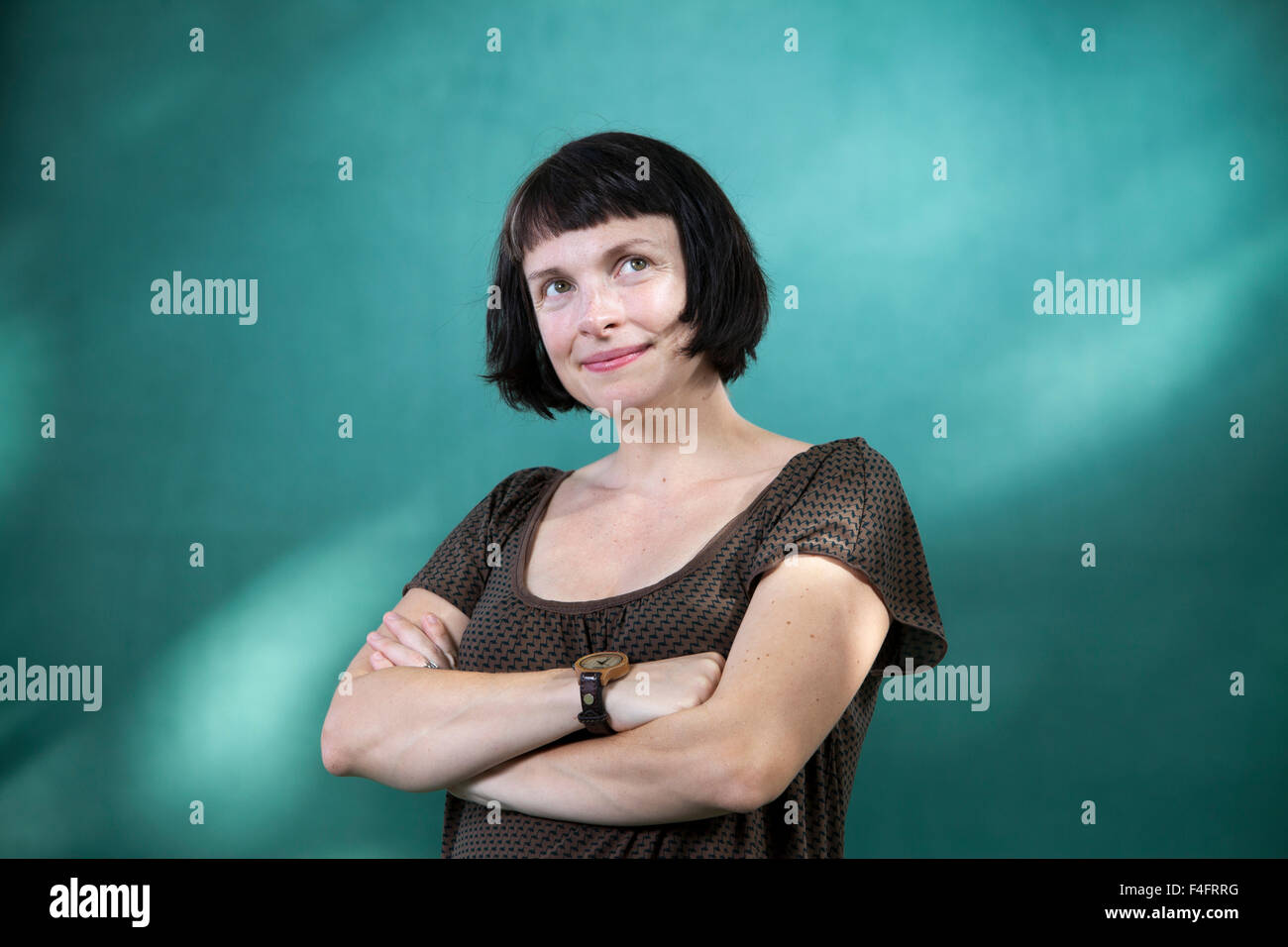 Emma Hooper, der kanadische Autor und Musiker auf dem Edinburgh International Book Festival 2015. Stockfoto