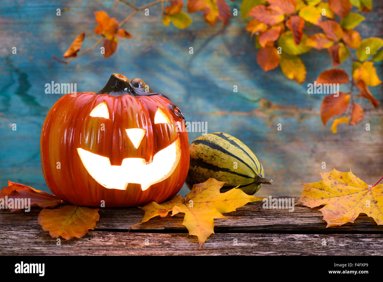 Halloween mit scary Kürbis Stockfoto
